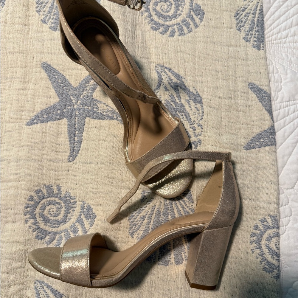 Elegant Beige Block Heel Sandals